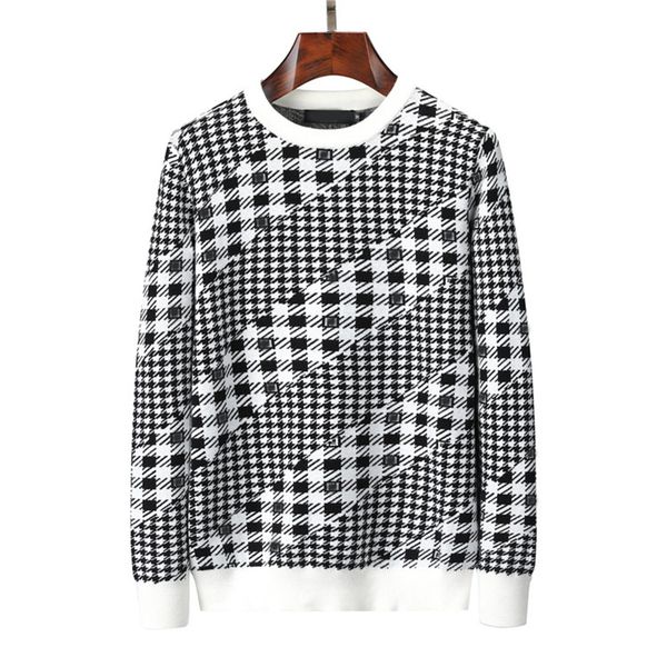 

designer brand men's sweaters 100% cotton long sleeve pullovers for mens womens classic striped plain sweatshirts autumn winter warm, White;black