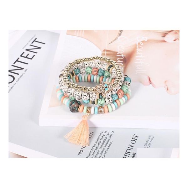 

charm bracelets bohemian evil eye charm bracelts women natural stone wind bodhi tassel hand bead bracelet bangles fashion jewelry 4p dhkdl, Golden;silver
