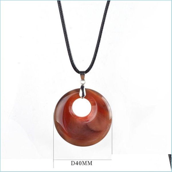 

pendant necklaces fashion natural turquoise pendant necklace tiger eye rose quartz crystals leather chains jewelry christmas dhgarden dh4vv, Silver