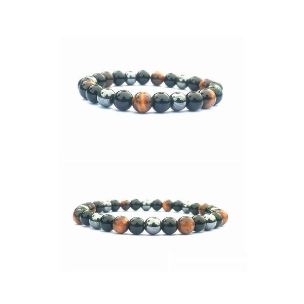 

beaded mixed color bracelet black bile stone tiger eye obsidian men and women casual fashion accessories drop delivery jewelry bracel dhjwt