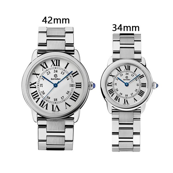 

Lovers Watch Fashion men 42 women 34 size watch, elegant simple and generous for business travel Roman dial hand set diamond SOLO, Colour 13