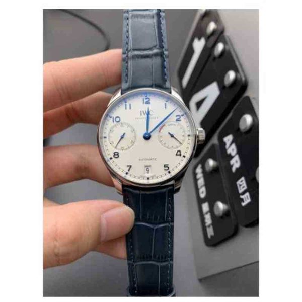 

designer watches for men i-wc mechanical wristwatch bm8z mechanics white face and blue needle iw500107, Slivery;black