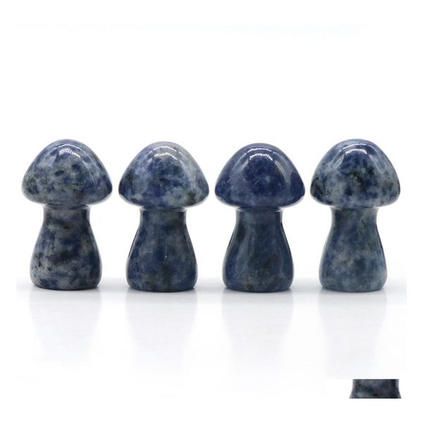 

loose gemstones 35mm natural hand carving mushroom sodalite gemstones and crystals chakra stones for mushrooms home decorations drop dhj6l, Black