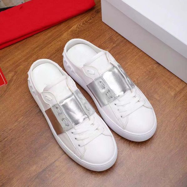 

casual shoes designer sneakers luxury sneaker c brand man woman designer trainer genuine leather ace slipper sandal slide by99 0160, Black