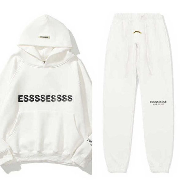 

luxury classic men's tracksuits sweatshirts letter esss hoodies men women sportswear pants suit hooded sweater casual pullover couple, Gray