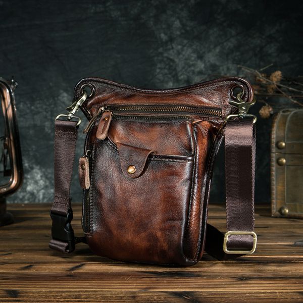 

waist bags genuine leather men design casual brown classic shoulder sling fashion travel fanny belt pack leg 2115dc 221124