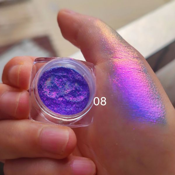 

purple blue chameleon polarized eyeshadow powder ultra thin highlighter pigments double chrome makeup painting decoration multipurpose 0.2g