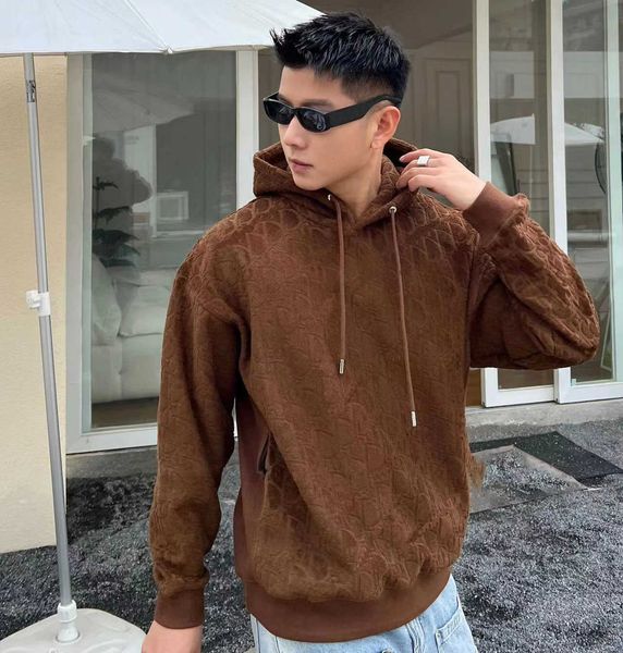 

designer mens hoodies sweatshirts european and american solid color men women's sweater velvet printing letter embroidery hoodie tracks, Black