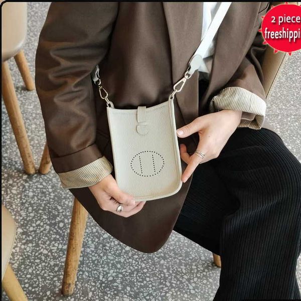 

designer bags 2022 autumn and winter new h family first layer cowhide litchi pattern men's women's universal msenger bag leather m