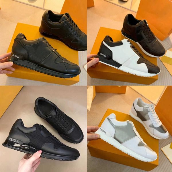 

classic run away men woman casual shoes designer sneakers luxury leather trainers fashion rubber outsole sneaker mixed color with box no12, Black