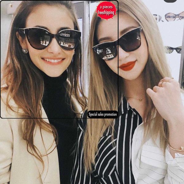 

luxury fashion trends 60%off design sunglasses xiaoxiangfeng one-piece lens color blocking frame anti ultraviolet star net red ch5418, White;black