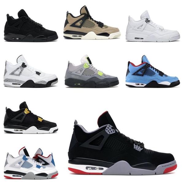 

2021 jumpman 4 4s bred splatter big kid shoes cement stylist neon wings encore cactus jack white union noir starfish black sail tr2398
