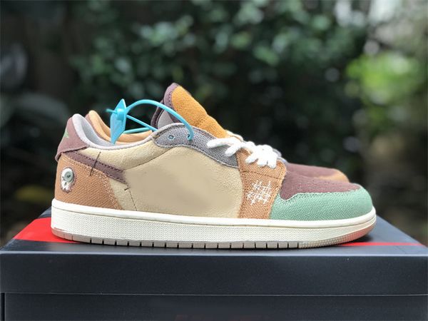 

shoes handmade 1 low og zion williamson voodoo 1s men women flax oil green dz7292-200 designer sports outdoor