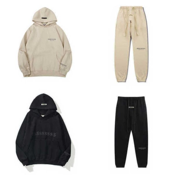 

men's luxury brand tracksuits sweatshirts letter essss hoodies men women sportswear pants suit hooded sweater casual pullover couple h, Gray