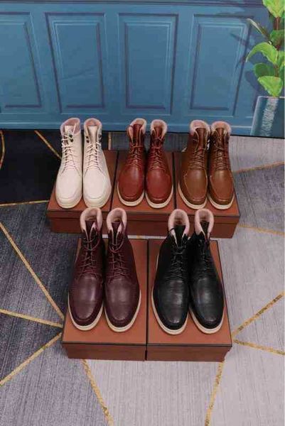 

high end quality autumn winter british style leather martin simple round head flat bottomed boots for men and women, Black