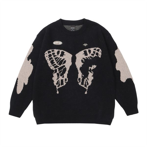 

men sweater plus size knitted sweaters winter vintage fashion hip hop warm pullover