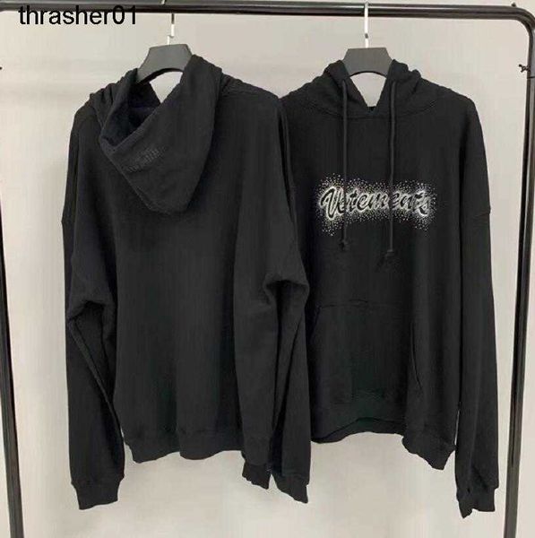 

men's hoodies designer sweatshirts winter letter hoodie drawstring sweater men's women's vtm loose fashion streetwear hoodie, Black
