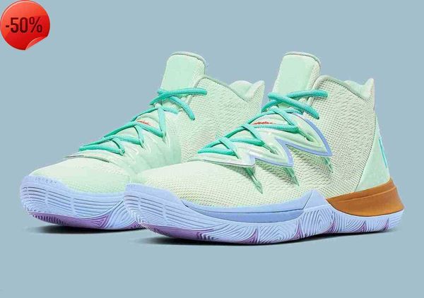 

kyries 5s sponge squidwards kids women sale 5 shoes store size 36-47, Black