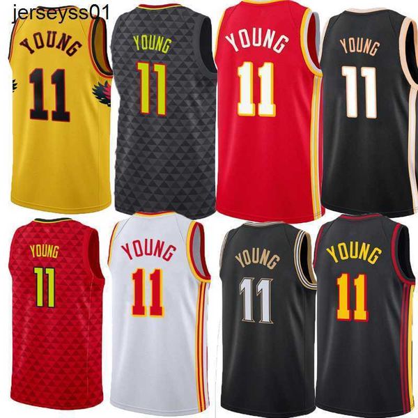 

men women youth basketball 20 john collins trae 11 young dejounte 5 murray 15 clint capela 12 de'andre hunter bogdan bogdanovic basketb, Black;red