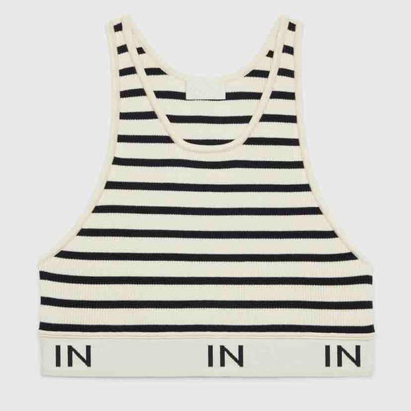 

stripe letter vests t shirts womens designer clothing sleeveless short style tanks ladies tshirt for party nightclub, White