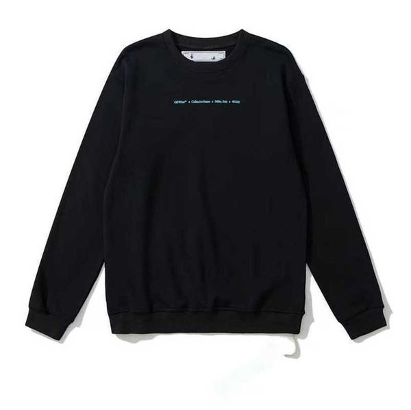 

men's fashion luxury sweatshirts brand offs hoodies pullover designer women o-neck sweater men arrow cross letter classic print loose, Black