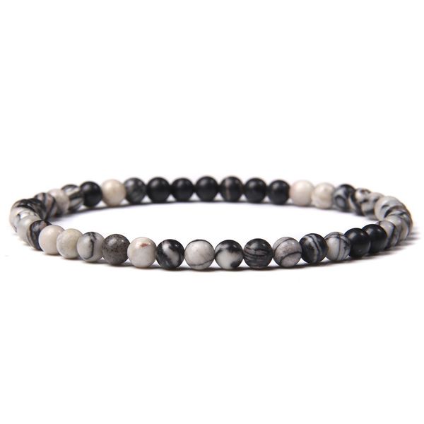 

handmade 4mm natural stone beads strands bracelet for wholesale, Black