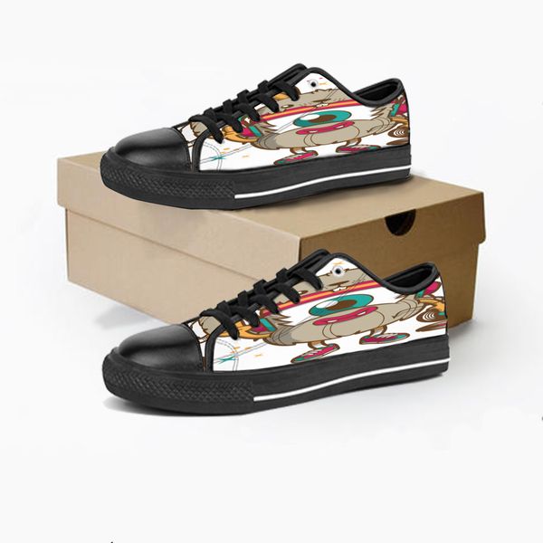 

men women diy custom shoes low canvas skateboard sneakers triple black customization uv printing sports sneakers shizi 161-5