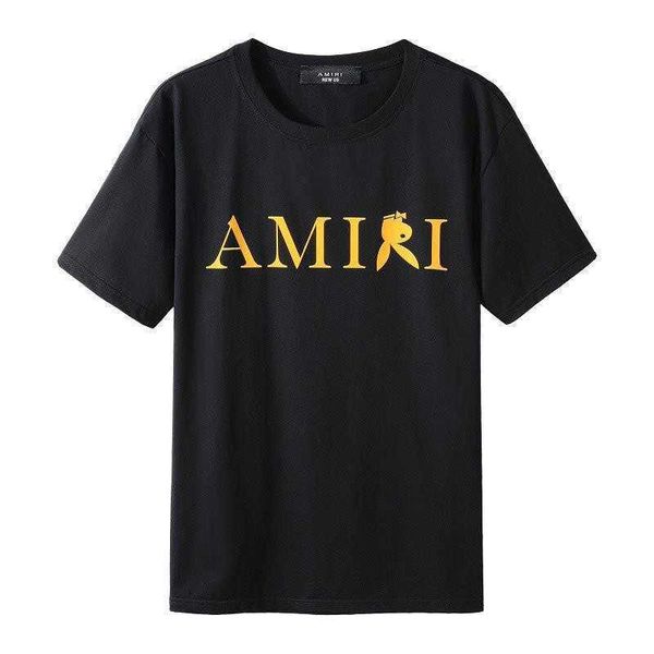 

t-shirt for men amii fashion short sleeve cotton designer shirtsletter print casual hip hop high street neck leisure, White;black