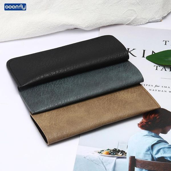 

sunglasses cases seemfly pu leather portable glasses case foldable box for reading eyeglasses for men women dustproof gift 221119