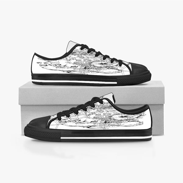 

custom shoes classic canvas low cut skateboard casual triple black accept customization uv printing low mens womens sports sneakers breathab