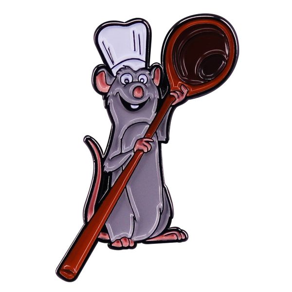 

cooking ratatouille chef cartoon brooch metal badge accessory gift funny pin, Blue