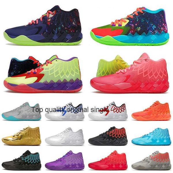 

lamelo ball 1 mb.01 basketball shoes be you sports rick and morty purple cat galaxy men trainers beige black blast buzz city queen city not