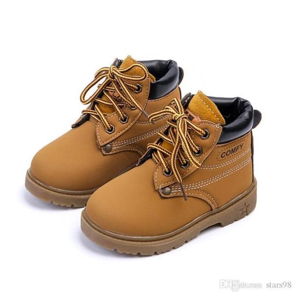 

comfy kids winter fashion child leather snow boots for girls boys warm martin boots shoes casual plush child baby toddler shoes276s, Black;grey
