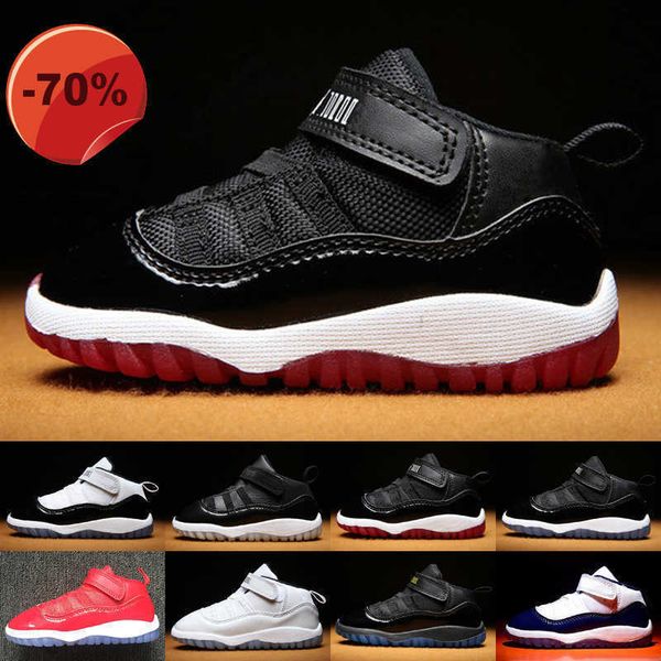 

toddler infant unc win like 82 11 xi straps mid retro basketball shoes kids to kid boy girl children 11s concord michael sneakers 22-35, Black
