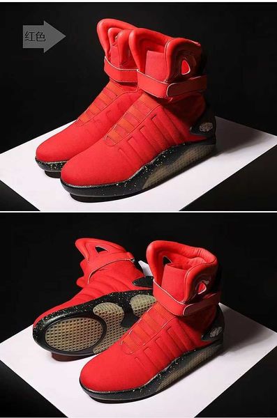 

mag shoes limited edition man back to the future glow in the dark led lighting up mags black red boots with