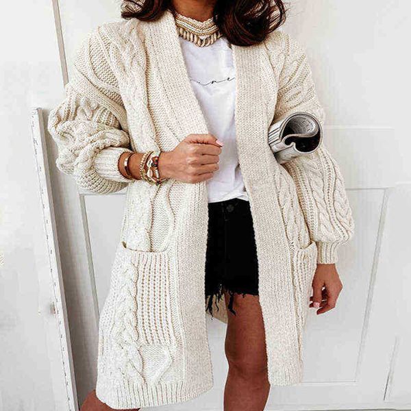 

women's sweaters vest for women oversized lantern sleeve knitted sweater ladies autumn winter sweater jacket warm twist loose long vest, White;black