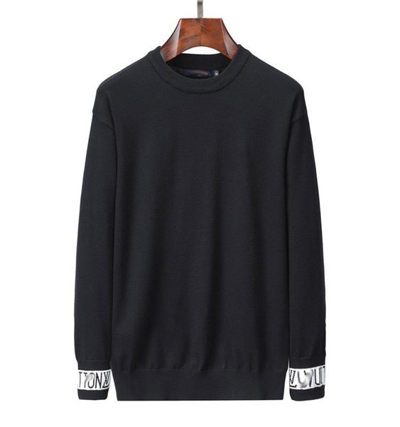 

autumn men's sweaters black casual sweater for men fashion long sleeve letter print sweaters pullover sweaters for men women#11, White;black
