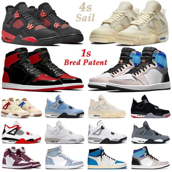 

basketball shoes mens trainers sport sneakers red thunder wild things university blue bred 1s sail bred patent bordeaux pine green men women, Black