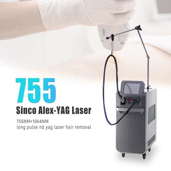 

alexandrite laser 755nm 1064nm long pulse nd yag hair removal device skin rejuvenation, Black