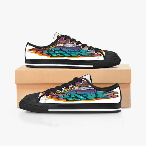 

custom shoes classic canvas low cut skateboard casual triple black accept customization uv printing low mens womens sports sneakers breathab