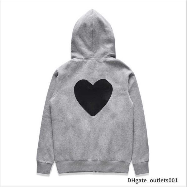 

men's hoodies sweatshirts 22s designer play commes jumpers des garcons letter embroidery long sleeve pullover women red heart loose swe, Black