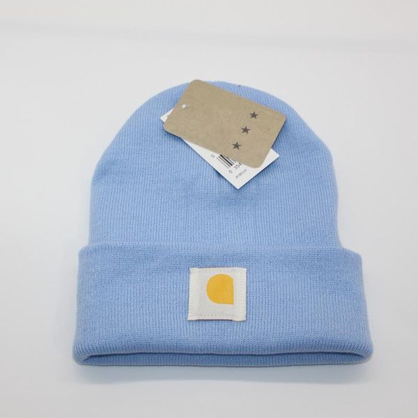

men winter beanie brand warm beanies european american double-layer folded knit women woolen hat 23 color a17, Blue;gray