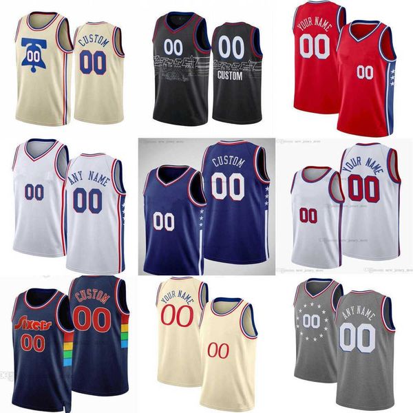 

75th custom jersey philadelphia''76ers''men women youth joel 21 embiid 22 matisse thybulle julius 6 erving 0 tyrese maxe, Black;red