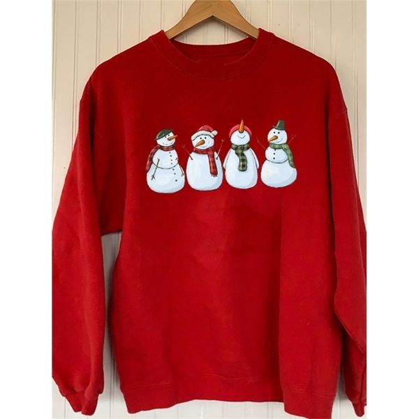 

women's hoodies sweatshirts custom christmas snowman casual print crew round neck sweatshirt personalized can customize the pattern or, Black
