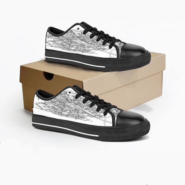

custom shoes classic canvas low cut skateboard casual triple black accept customization uv printing low mens womens sports sneakers breathab