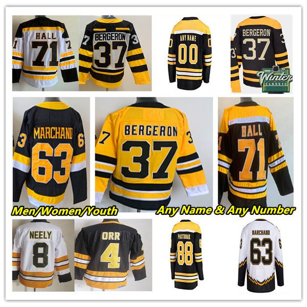 

david pastrnak winter classic hockey jerseys hampus lindholm patrice bergeron linus ullmark charlie mcavoy jake debrusk taylor hall connor c, Black;red