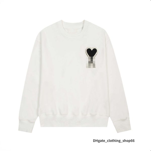 

male and female designer amis hoodies paris hooded quality sweater embroidered red love winter round neck jumper couple sweatshirts wccx, White;black