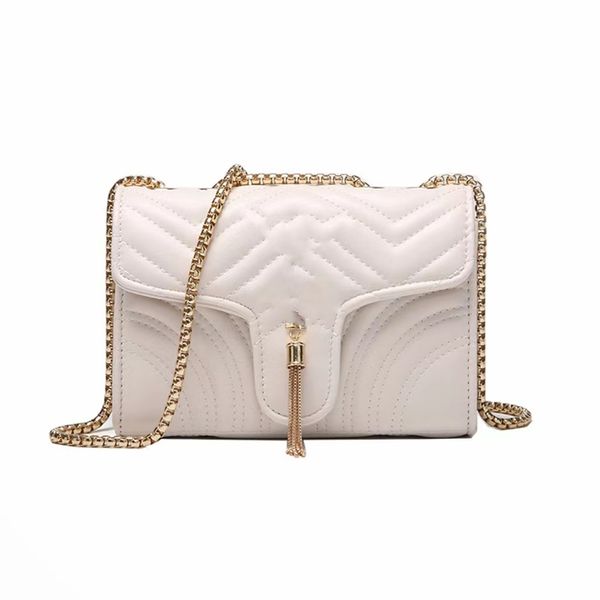 

women shoulder crossbody bag lady luxury designer bags leather metal chain clutch flap totes bag thread purse fashion cover solid hasp waist