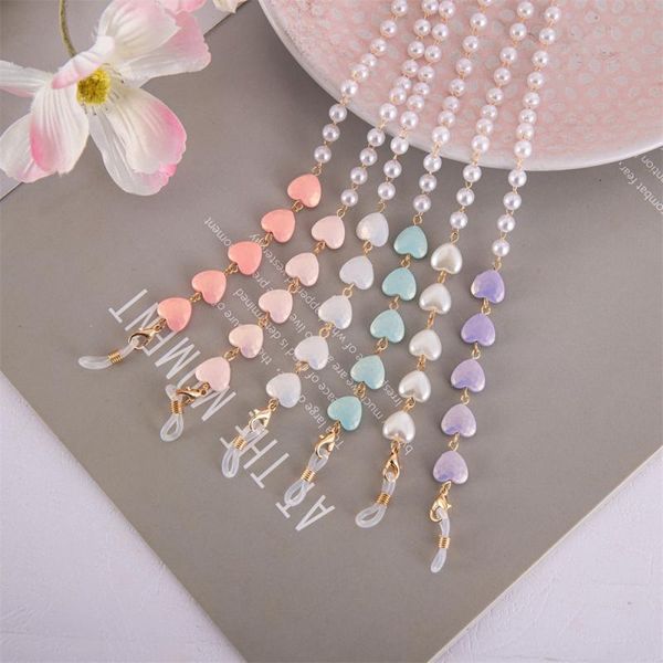

eyeglasses chains glasses chain fashion mask hanging rope heart pearl beaded chains metal sunglasses lanyards women 221119
