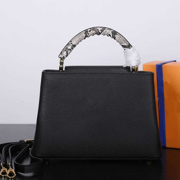 

tot bag shoulder bags handbag travel business trip high-capacity convenient shopping snake skin handle detachable shoulder strap hardware